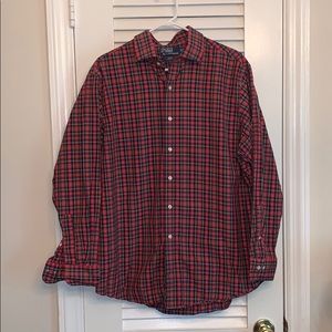 BNWT Red and green plaid Polo Button down